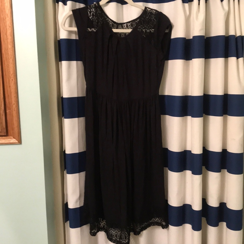 Black maternity dress with lace details NWT